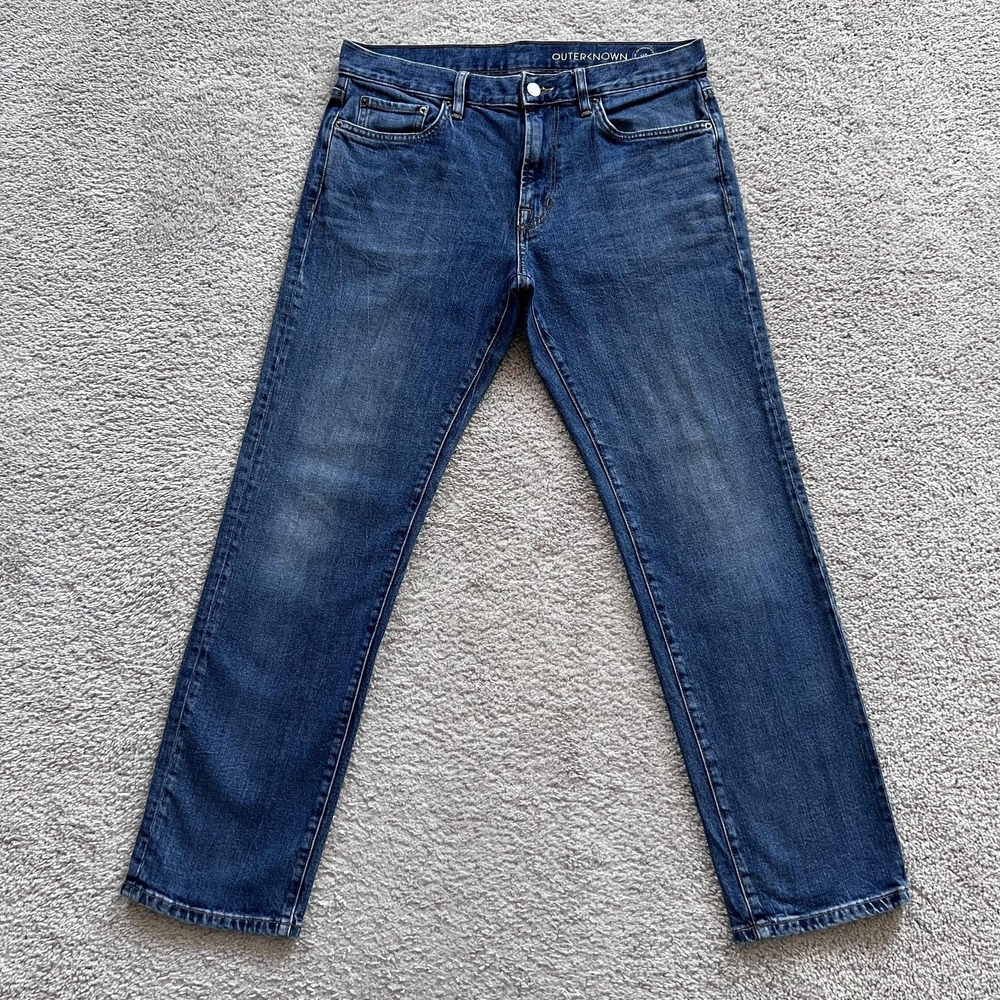 Outerknown S.E.A. Local Straight Jeans Mens 32x30 Blue Medium Wash Stretch Denim